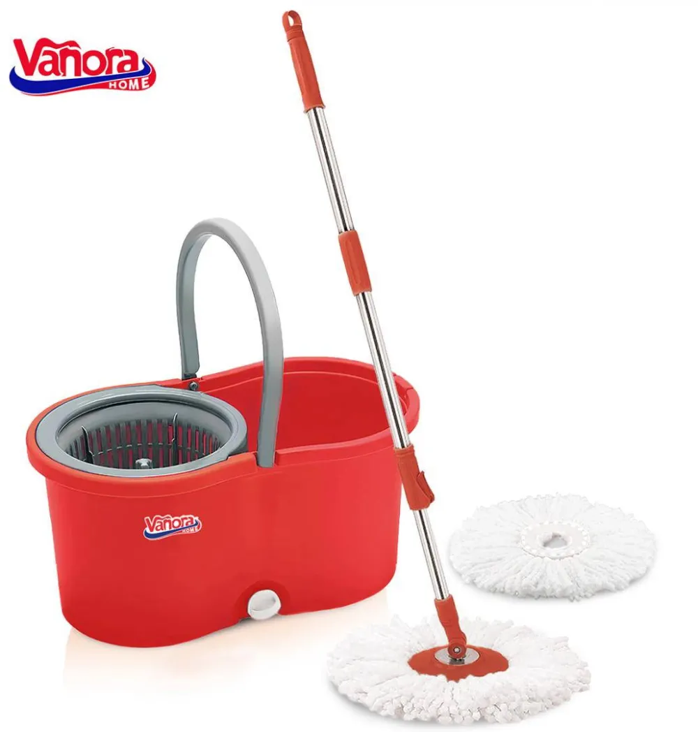 VANORA Set curatenie CLEAN360, mop rotativ, rosu