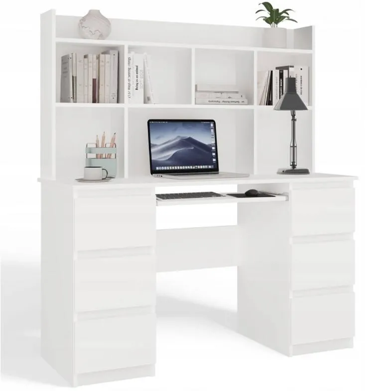 TOP E SHOP KUBA Desk Set + Extension Piece, White