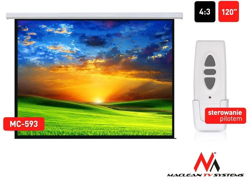 Ecran de proiectie MACLEAN Electric MC-593 120 "240x180 4: 3 wall or ceiling