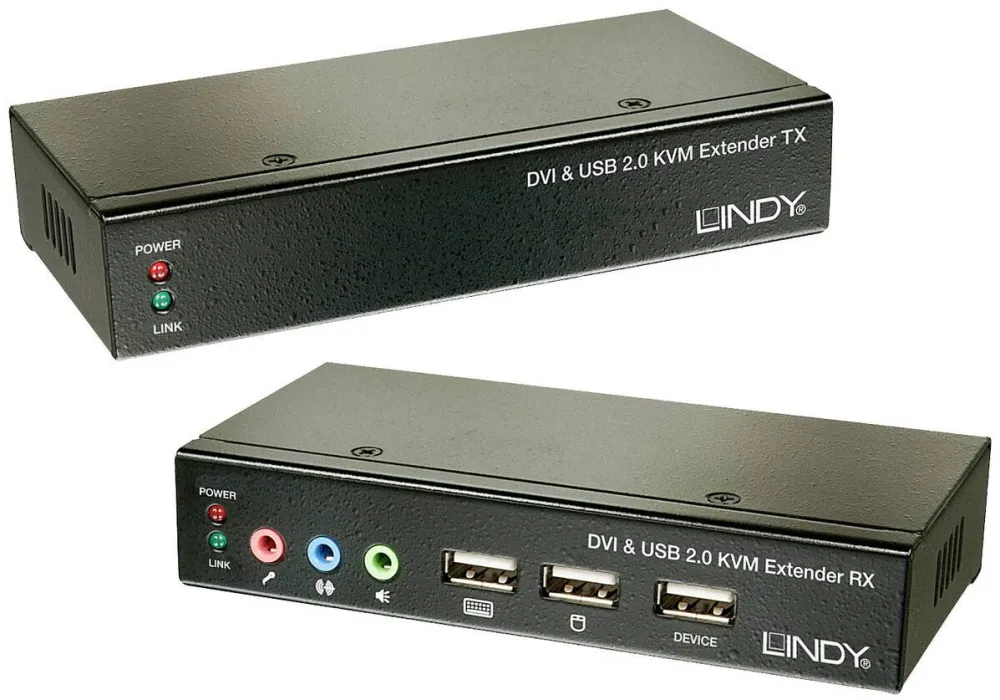 Switch KVM Lindy Cat6  Extender Classic DVI USB Audio, 50m