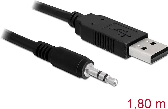 Adaptor DELOCK Convertizr USB 2.0 Tip-A tata la mufa stereo seriala TTL 3,5 mm cu 3 pin, 1,8 m (5 V)