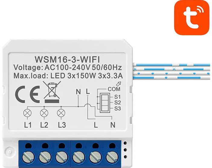 Modul Smart Avatto Switch WiFi WSM16-W3 TUYA