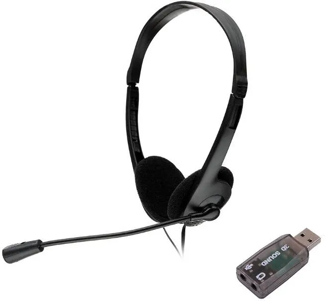 Casti Office/Call Center Spacer SPK-223-USB Black