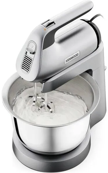 KENWOOD Mixer cu bol HMP54.000SI CHEFETTE, 650 W, bol inox 3.5 l, 5 accesorii, viteza variabila + Puls, argintiu