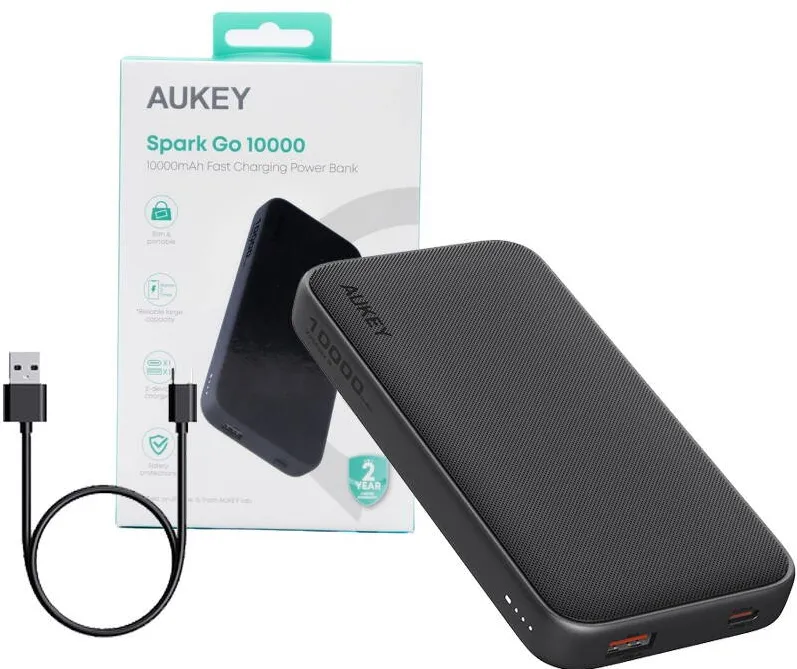 Baterie Externa Aukey PB-Y46 10000 mAh 2xUSB 15W LED