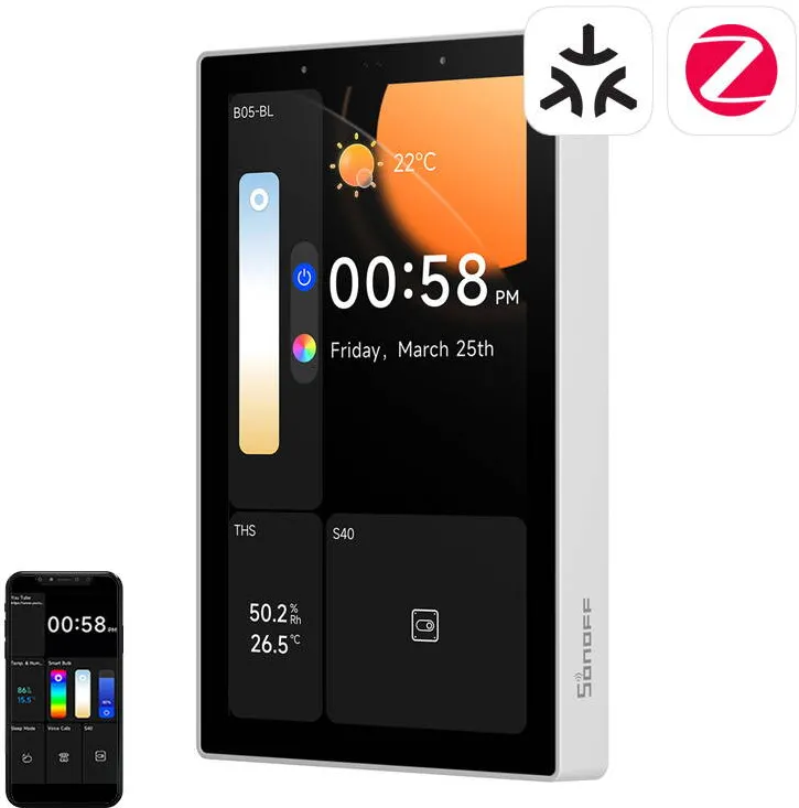 Sonoff NSPanel Pro 120 Panou de control inteligent Matter WiFi/Bluetooth/ZigBee (alb)
