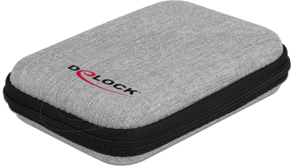 Geanta de protectie DELOCK pentru SSD-uri de 2,5″, carcase externe sau hard disk-uri de pana la 12 x 8 x 2 cm