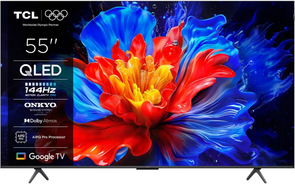 Televizor TCL QLED 55P8K, 139 cm, Smart Google TV, 4K Ultra HD, 100Hz, Clasa F (Model 2025)