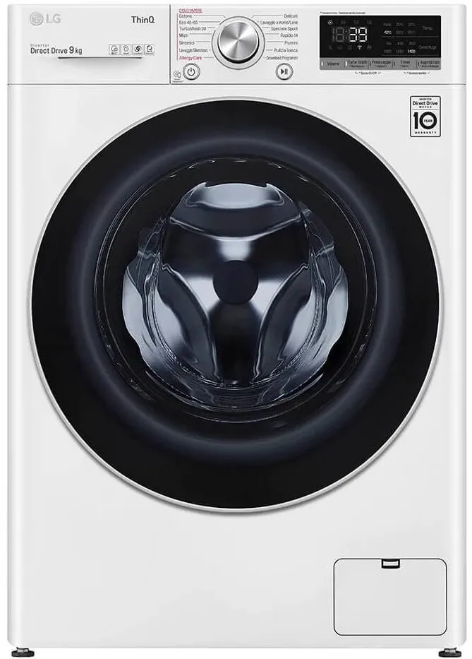 LG Masina de spalat rufe LG F4WV709S1E, Tehnologia AI DD™, TurboWash 360™, Steam, SmartThinQ™, 9 kg, Clasa A, 1400 rpm, Alba