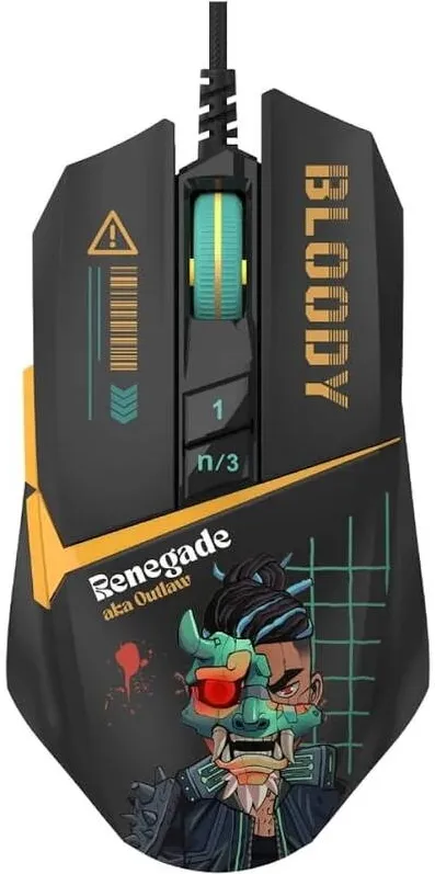 Mouse A4Tech gaming, Bloody RGB Animation Backlit  USB Renegade Midnight, "W63Max Renegade Midnight