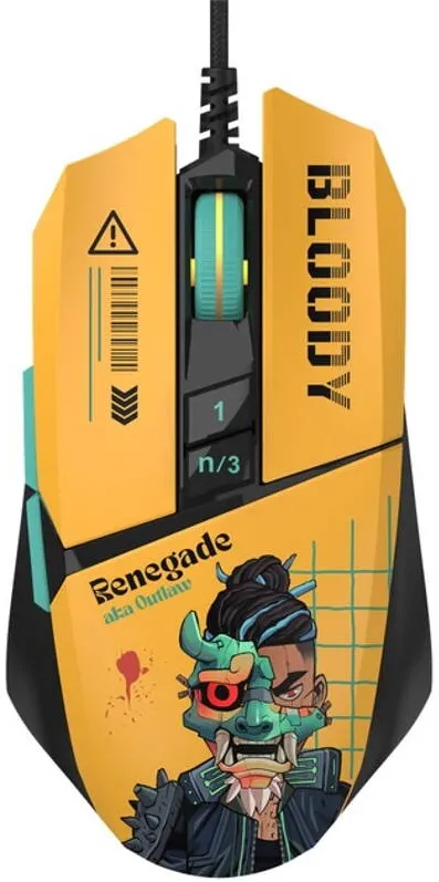 Mouse A4Tech gaming, Bloody RGB Animation Backlit  USB Renegade Sunset, "W63Max Renegade Sunset"