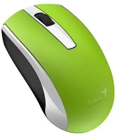 Mouse GENIUS "ECO-8100", PC sau NB, wireless 2.4GHz, optic, 1200 dpi, butoane/scroll 3/1, acumulator, verde, "31030046403" 4710268 262770