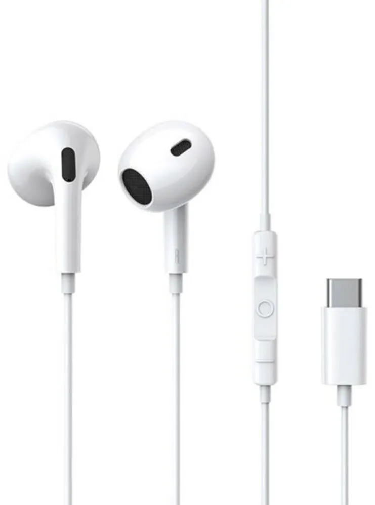 Casti In-Ear Baseus Encok CZ17, pt smartphone, control volum + microfon pe fir, conectare prin cablu USB Type-C, lungime cablu 1.1m, alb "A00170000213-Z1"  - 6932172655884