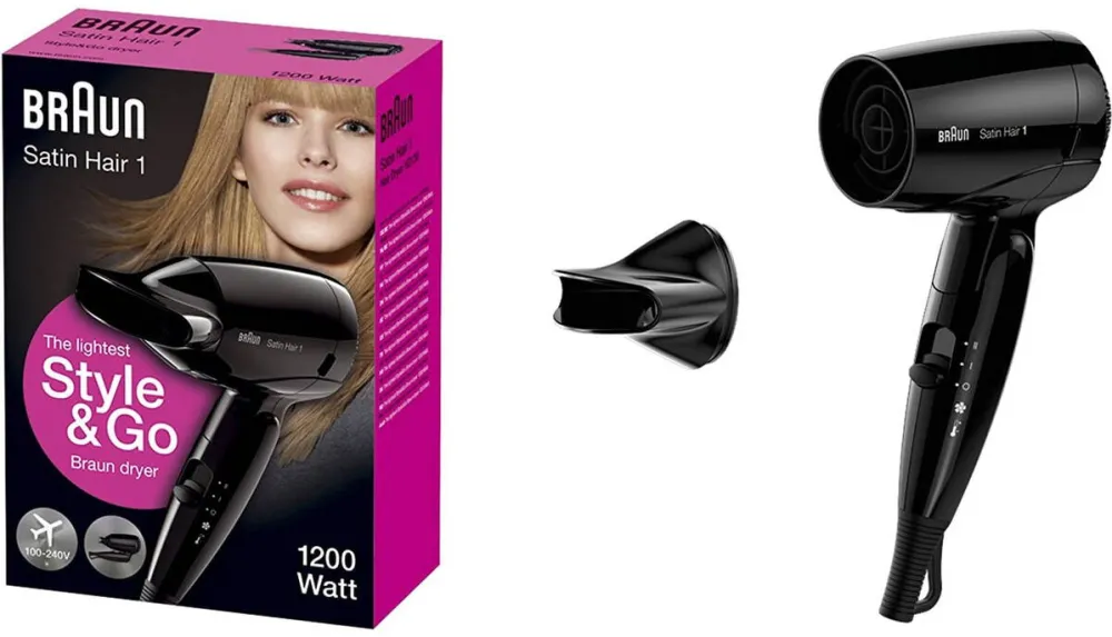 BRAUN Uscator de par Satin Hair 1 HD130, Travel negru