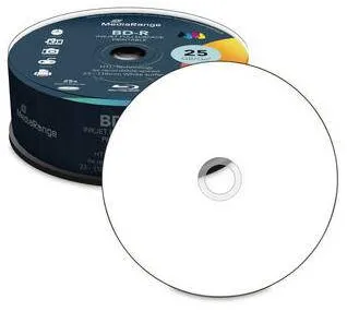 MediaRange BD-R 25GB, 6x speed, inkjet fullsurface printable, Cake25