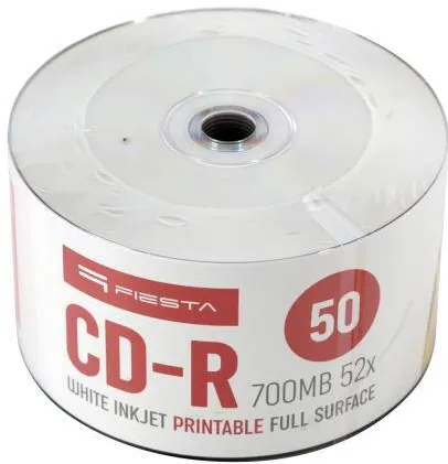 OMEGA Fiesta CD-r 700MB 52X full face white inkjet printable SP*50 [43718]
