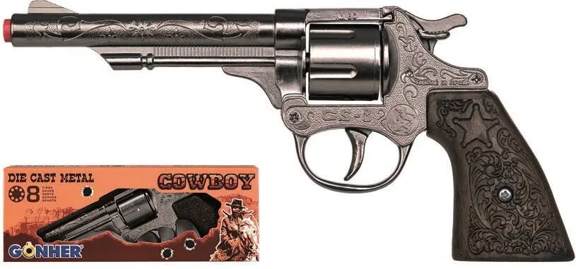 Jucarie Pulio Cowboy revolver metal 8 rounds GONHER 80/0