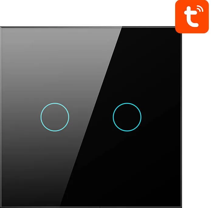 Modul Smart Avatto Intrerupator ZigBee ZTS02-EU-B2 2 Way TUYA Negru
