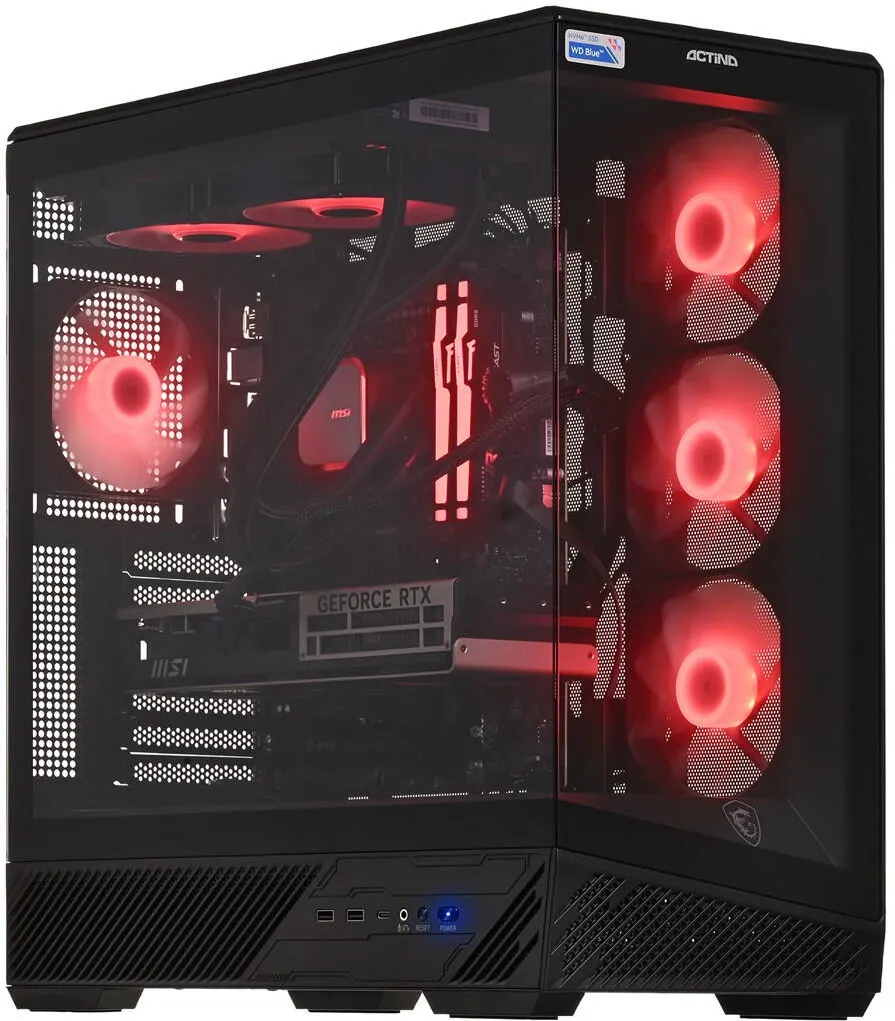 Sistem desktop Actina 5901443441212 Intel Core Ultra 5 245KF 16 GB DDR5-SDRAM 1 TB SSD NVIDIA GeForce RTX 5070 Midi Tower Black