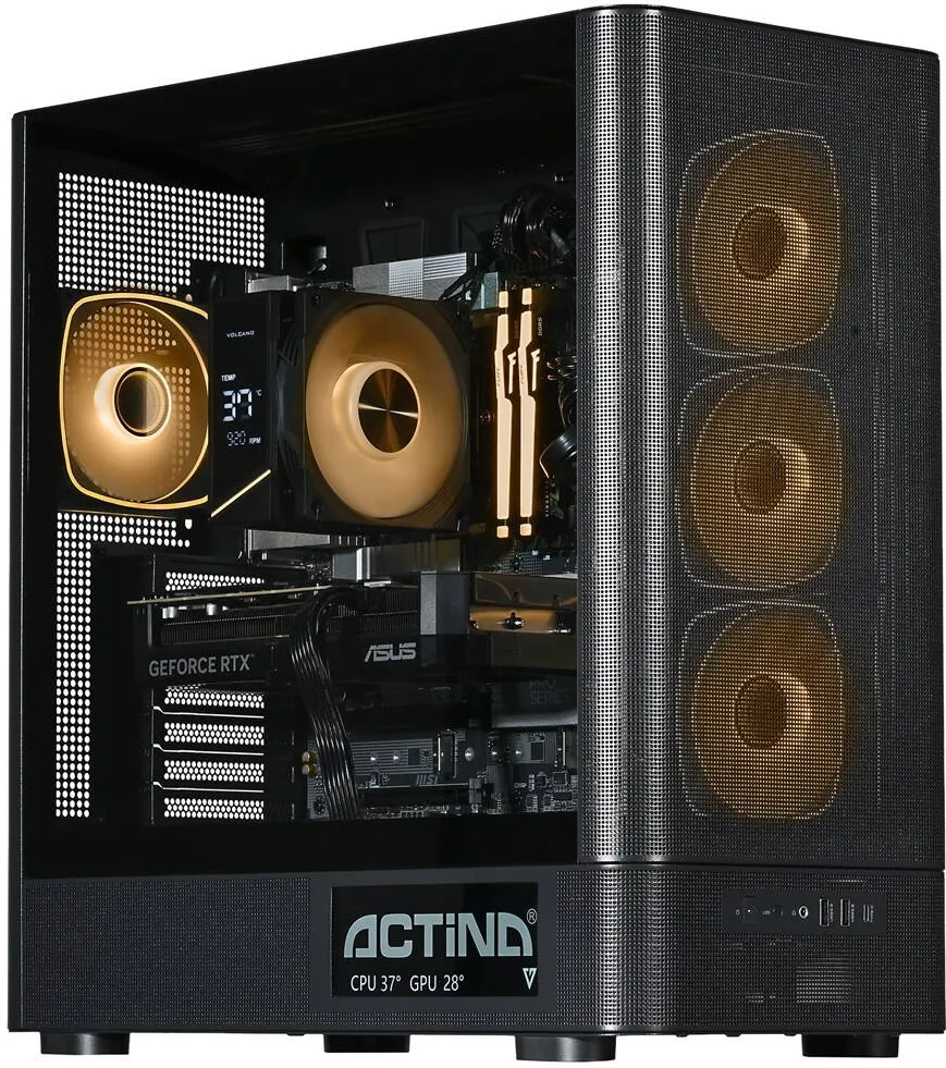 Sistem desktop Actina 5901443441922 Intel Core Ultra 5 250KF Plus 32 GB DDR5-SDRAM 1 TB SSD NVIDIA GeForce RTX 5070 Midi Tower Black