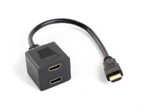 Adaptor LANBERG Lanberg adapter HDMI-AM->HDMI-AF x2 splitter 20cm