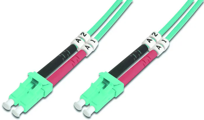 Cablu Assmann DIGITUS Fiber Optic Patch Cord LC to LC Multimode 50/125 mju Duplex 3m class OM3