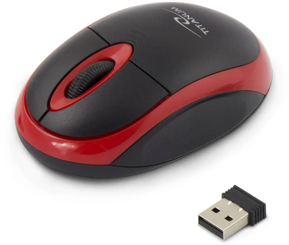 Mouse TITANUM TM116E Wireless 2.4GHZ Black / Red