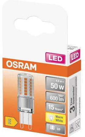 Osram Bec LED PIN, G9, 4.8W (50W), 600 lm, lumina calda (2700K)