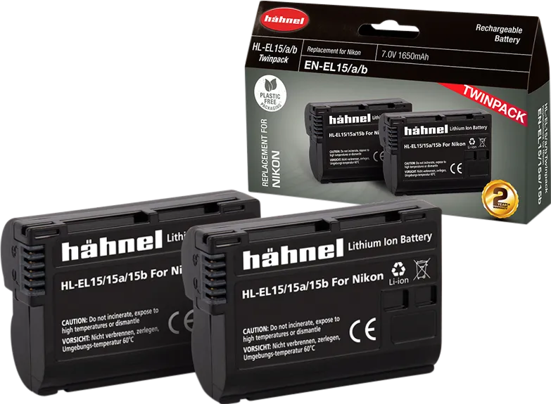 HAHNEL Baterie Nikon HL-EL15/15A/15B / EN-EL15A/B/C Twin Pack