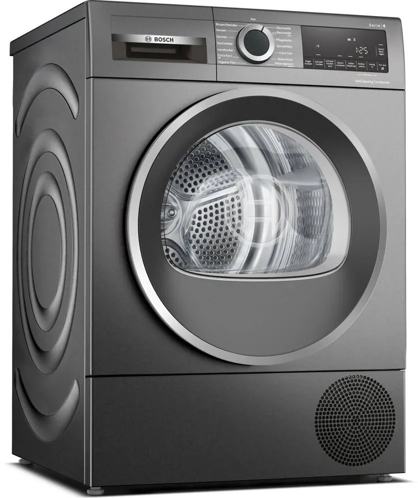 BOSCH Uscator de rufe seria 6 WQG2450R10, pompa de caldura, clasa E, 9 kg, negru