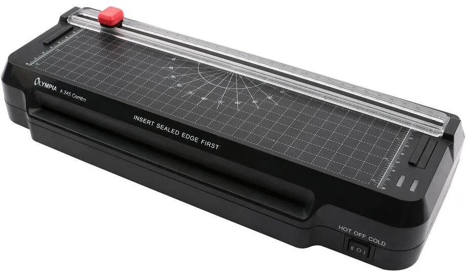 OLYMPIA Laminator + Cutter de Hartie A245 Combo, Negru
