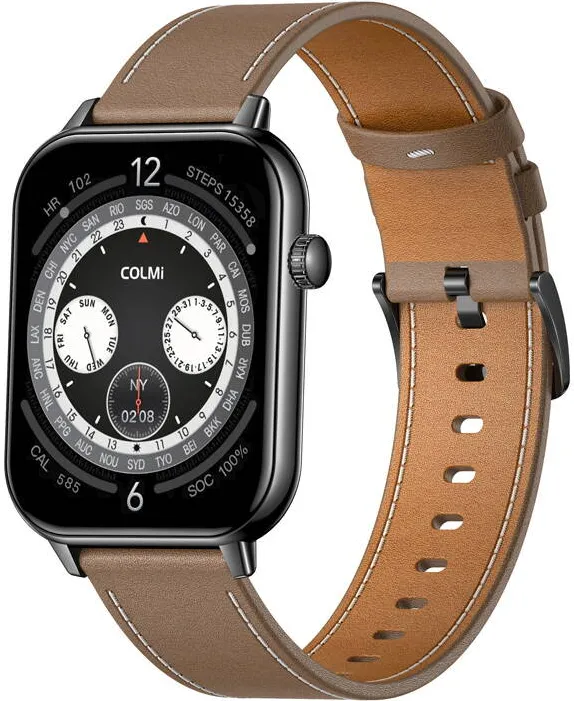 Smartwatch Colmi C28 Negru + brown leather