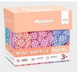 Jucarie creativa Marioinex Set de constructie Marioinex Mini Waffle, set de construit pastel, pentru 3+ ani, multicolor, 400 piese