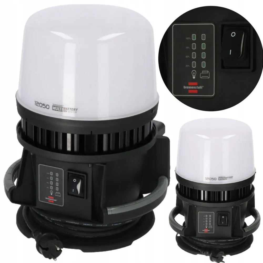 Corp Iluminat Brennenstuhl Reflector LED hibrid, Brennenstuhl, 12000 lm, IP54, 37,8x28,6x28cm, set cu 6 adaptoare