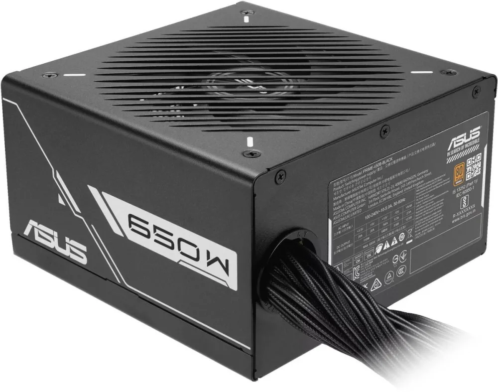 Sursa PC Asus Sursa PC Gaming ASUS PRIME 650W, 80+ Bronze, eficienta ridicata, ventilator silent, negru, 90YE00Y1-B0NA00
