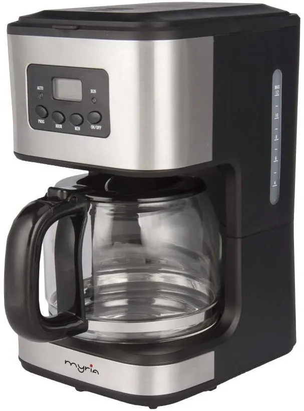 Cafetiera MYRIA Cafetiera MYRIA MY4118, 1.5l, 900W, 12 cesti, negru-argintiu