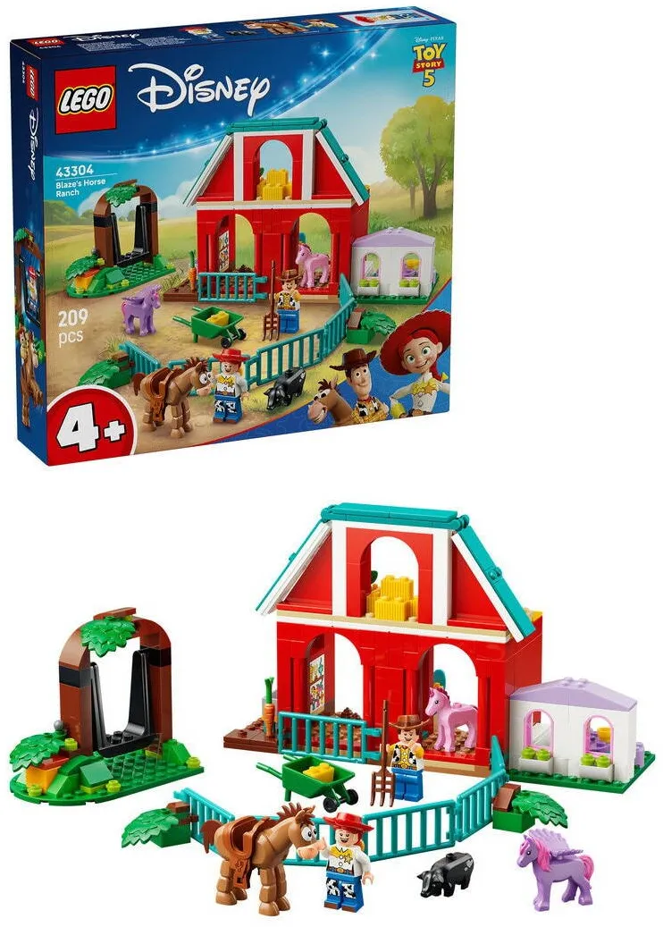 LEGO Set de constructie LEGO® Disney si Pixar - Povestea jucariilor 5 Ferma de cai a lui Blaze 43304, 209 piese