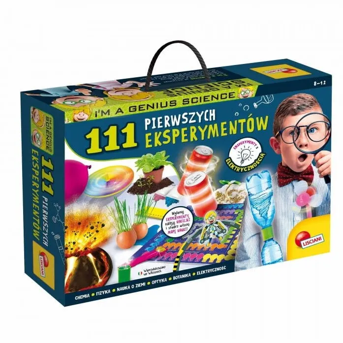 Jucarie Educationala Lisciani Set laborator experimente Lisciani I'm a Genius, 111 experimente, +8 ani
