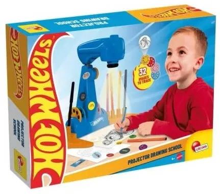 Jucarie Educationala Lisciani Set proiectare Hot Wheels, Lisciani, proiector LED, desen si colorat