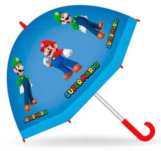 Jucarie Educationala Kids Euroswan Umbrela manuala Super Mario, 46 cm Albastru