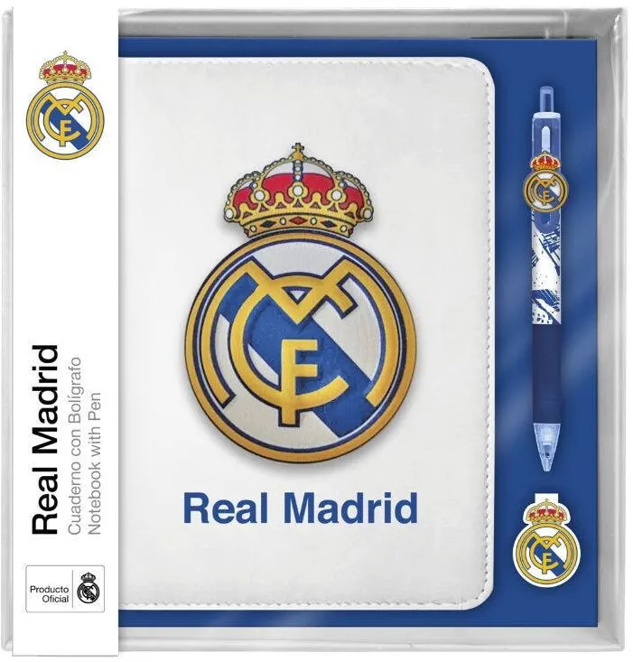 Jucarie Educationala Kids Euroswan Set Real Madrid - caiet antistres si pix multicolor, pentru baieti, 6 ani