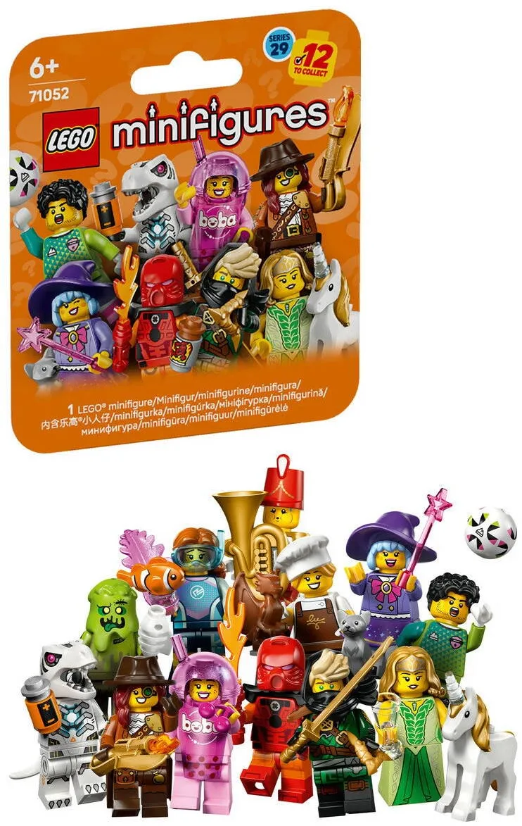 LEGO Set de constructie Minifigurine LEGO® - Seria 29 - Cutie misterioasa de jucarie 71052, Jucarii pentru Copii, Jocuri interactive, Jucarii pentru Baieti si Fete, Idee de Cadou pentru Copii, 8 piese