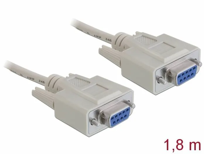 DELOCK Serial Null modem 9 pin female > 9 pin female 1.8 m