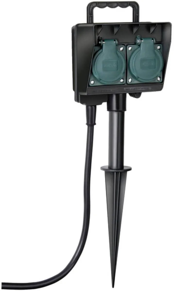 Brennenstuhl Priza / Prelungitor 2-way garden socket outlet with earth spike