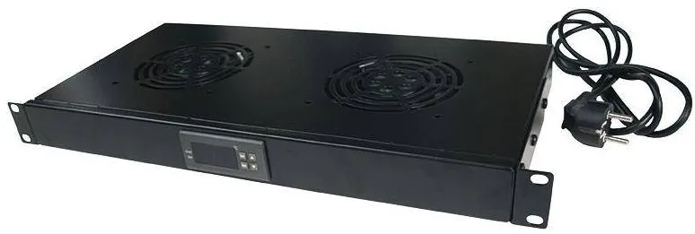Accesoriu Retea Logilink 19"Suport cu 2 Ventilatoare, Negru