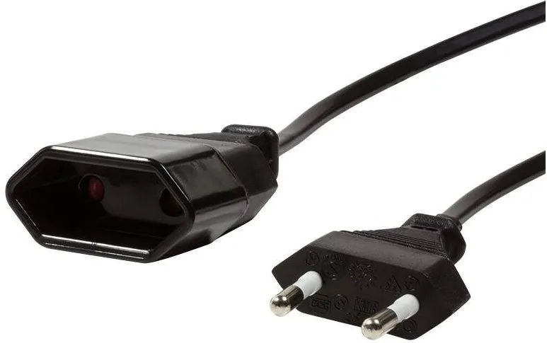 Adaptor Logilink Euro CEE 7/16 la Dose, 2m Negru