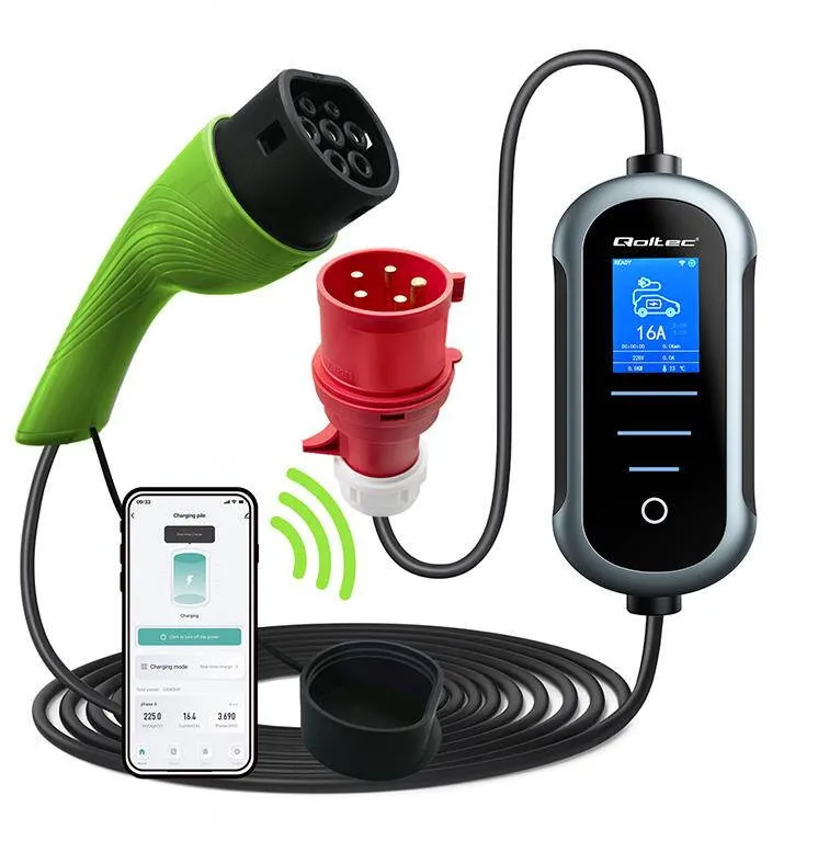 QOLTEC EV electric car charger 22kW 400V WiFi TUYA 7m