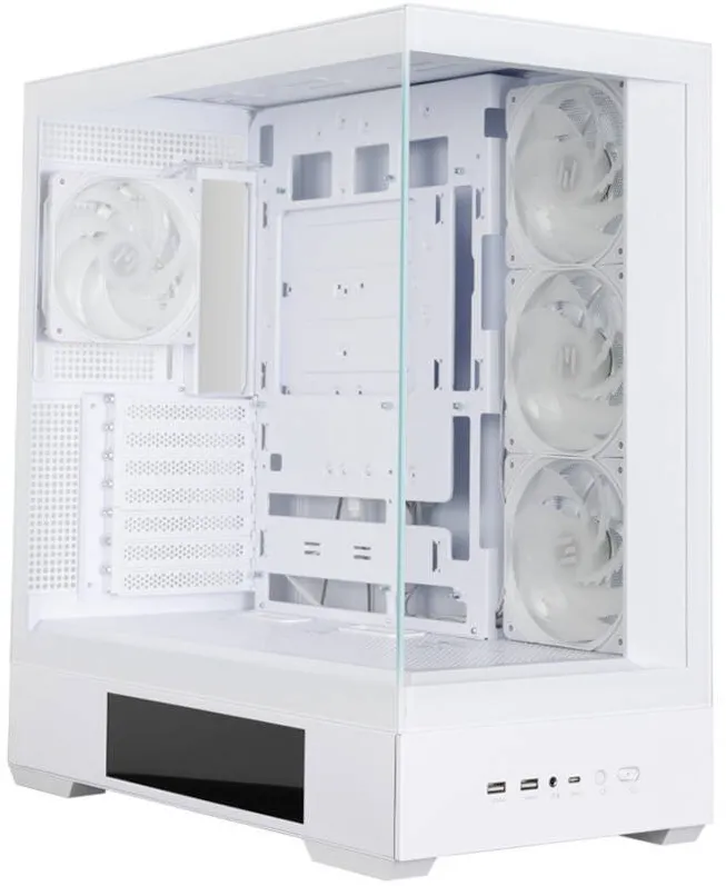 Carcasa PC Zalman CARCASA Zalman "P40 DS", middle tower, gaming, fara sursa, suporta 10xfan, 4xfan inclus, PSU shroud, display 9.1inch, USB Type-C x 1, USB 3.1 gen1 x 2, audio+mic,, alb, "P40 DS White"