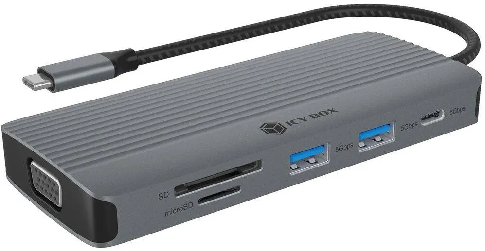 Docking Station Icy Box IB-DK4040a-CPD 10 in 1 USB-C Docking station