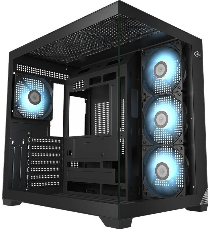 Carcasa PC PCCOOLER "C3 T700 ARGB", middle tower, gaming, fara sursa, suporta 10xfan, 4xfan inclus, USB Type-C x 1, USB 3.0 x 1, USB 2.0 x 1, audio+mic, 7 sloturi expansiune, negru, "C3 T700 ARGB BK"